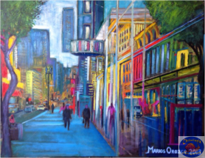 Downtown San Francisco, 101,5X76 CM, By Marios Orozco, Christiania Art Gallery
