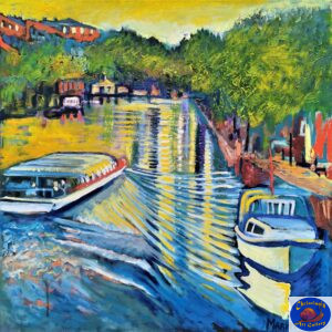 Kanalrundfart Christianshavn, Oil on canvas, By Marios orozco