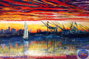 Oakland Sunset With Sailboat