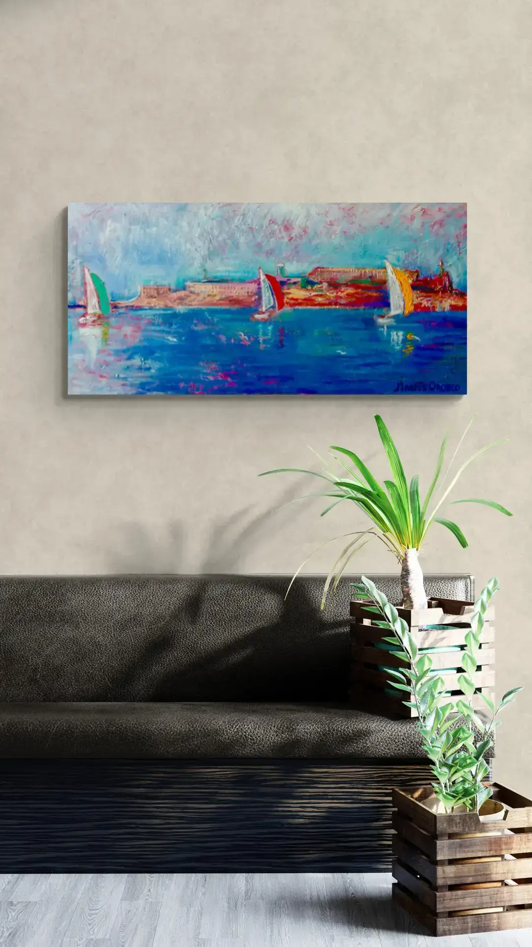 RED GREEN AND YELLOW, 127X61 CM, By Marios Orozco, Christiania Art Gallery