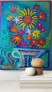 Sunflower Freedom, 50X67 CM, Oil on canvas, by Marios Orozco, Christiania Art Gallery