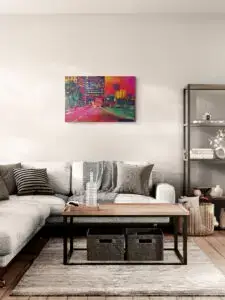HARRISON STREET OAKLAND, 61X91,5 CM, Oil on canvas, by Marios Orozco, Christiania Art Gallery