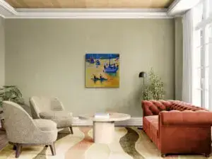 Pelican Bay, 91X91 CM, Oil on canvas, by Marios Orozco, Christiania Art Gallery
