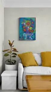 Sunflower Freedom, 50X67 CM, Oil on canvas, by Marios Orozco, Christiania Art Gallery