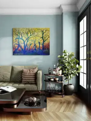 Ancient Oaks, 106X81 CM, Oil on canvas, by Marios Orozco, Christiania Art Gallery
