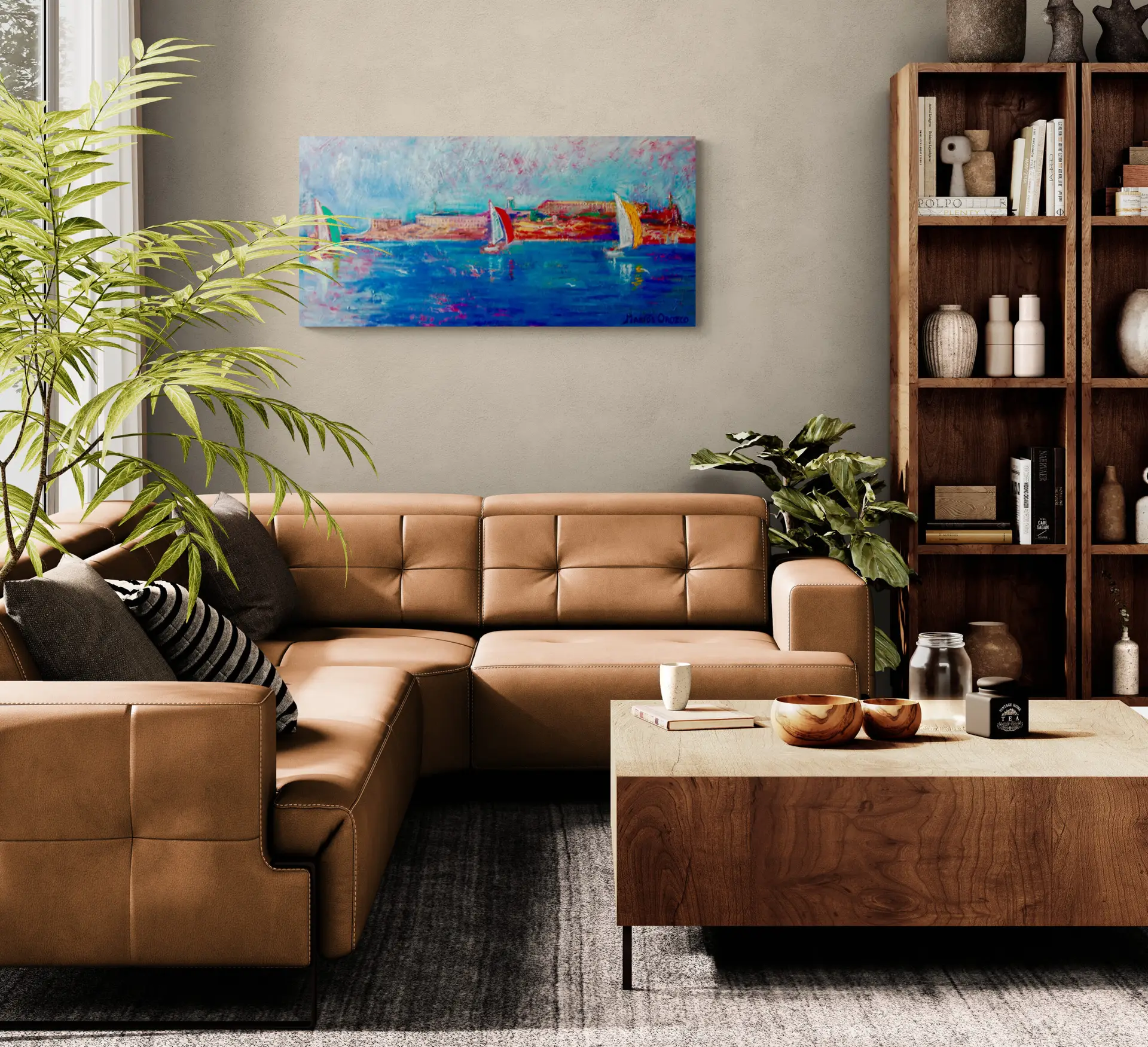 RED GREEN AND YELLOW, 127X61 CM, By Marios Orozco, Christiania Art Gallery