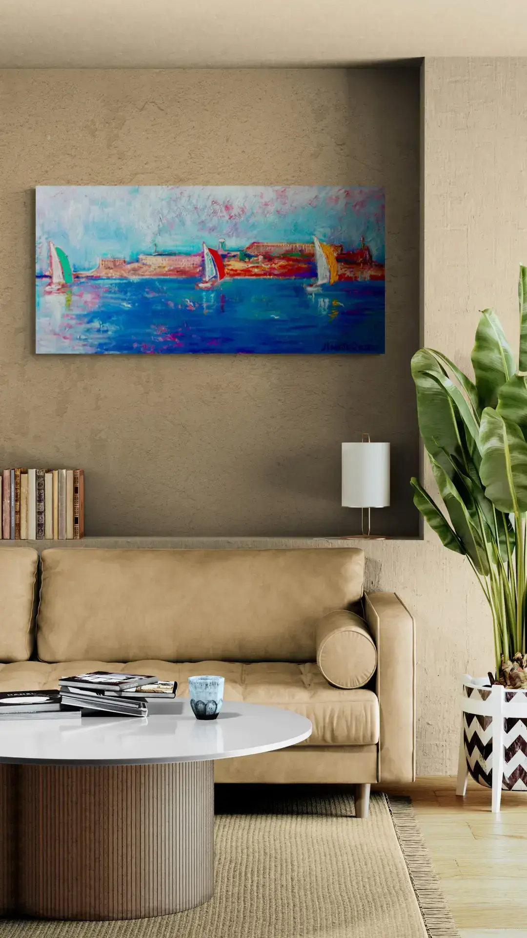 RED GREEN AND YELLOW, 127X61 CM, By Marios Orozco, Christiania Art Gallery