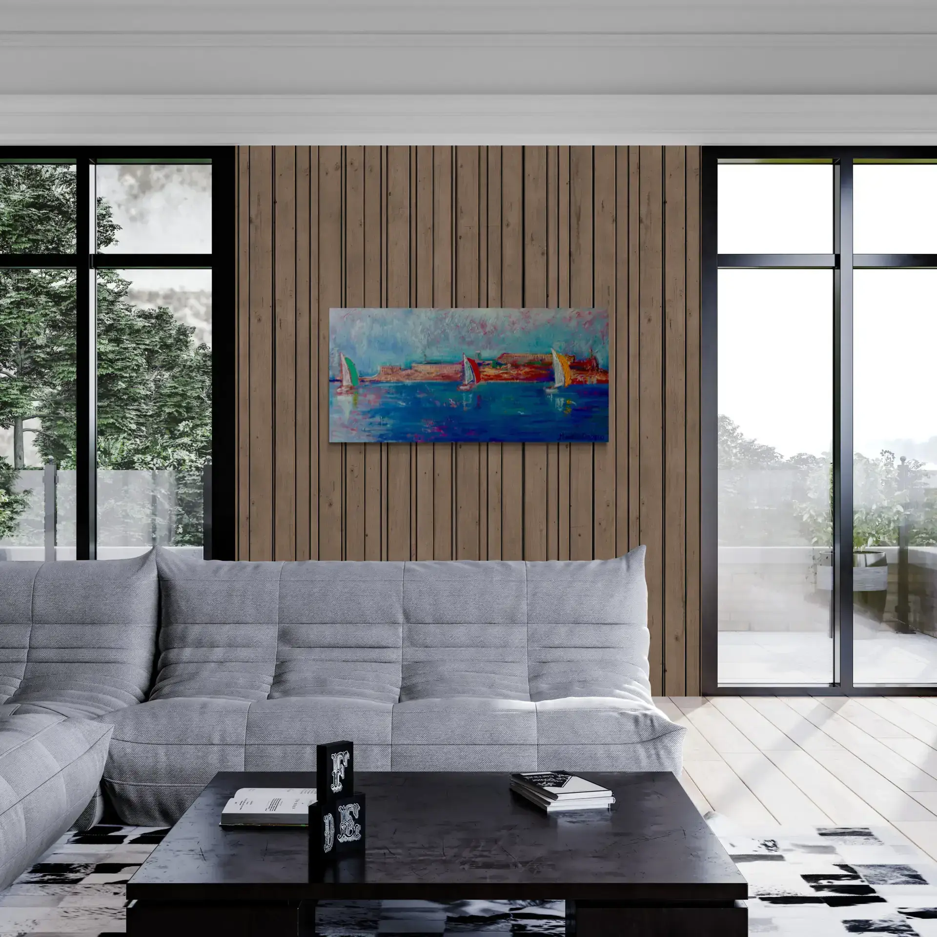 RED GREEN AND YELLOW, 127X61 CM, By Marios Orozco, Christiania Art Gallery