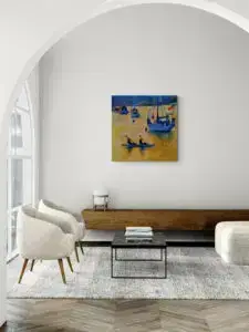 Pelican Bay, 91X91 CM, Oil on canvas, by Marios Orozco, Christiania Art Gallery
