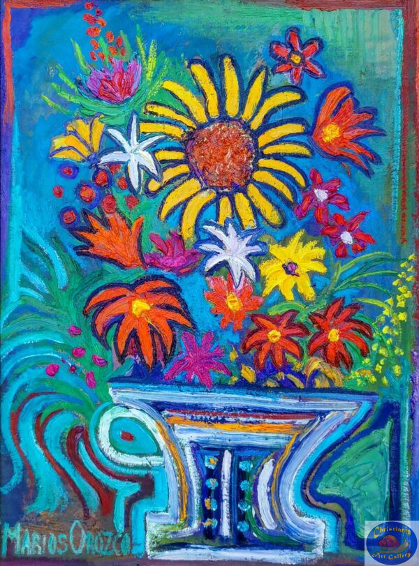 Sunflower Freedom, oil painting, by Marios Orozco