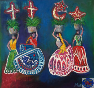 WEDDING DANCERS OAXACA, 91,5X85,5 CM, Oil on canvas, Marios Orozco
