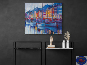 Cold Evening in Nyhavn, 115X97 CM, Oil on canvas, Marios Orozco, Christiania Art Gallery