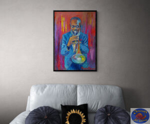 Poster David Dunbar P.T.J., Big Poster, 89X61 CM, Marios Orozco, Christiania Art Gallery in setting