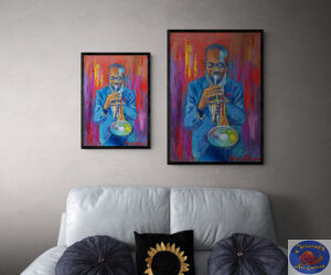 Poster David Dunbar P.T.J., Both sizes, Marios Orozco, Christiania Art Gallery in setting