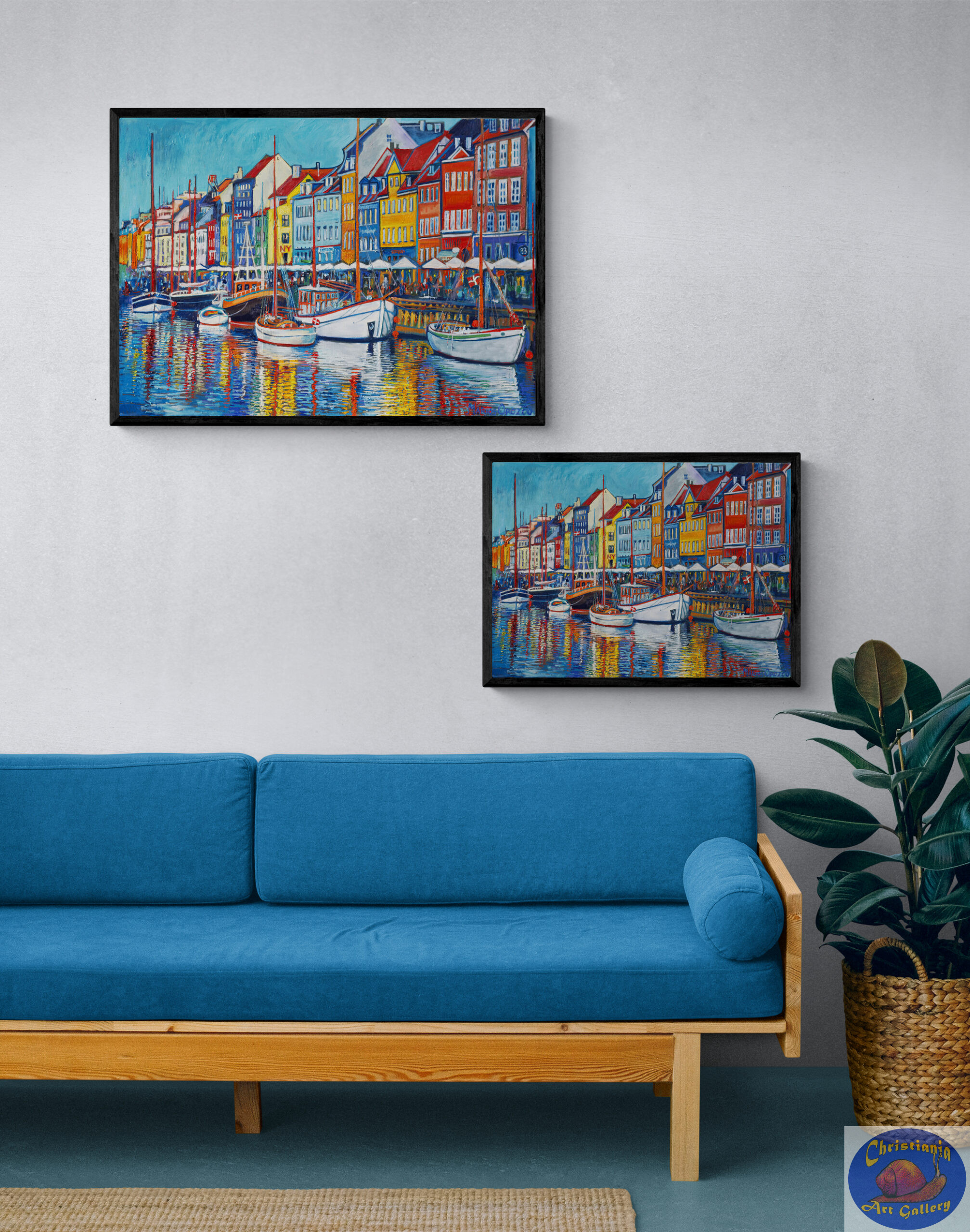 Poster Bright September Day in Nyhavn, Both sizes, Marios Orozco, Christiania Art Gallery in setting