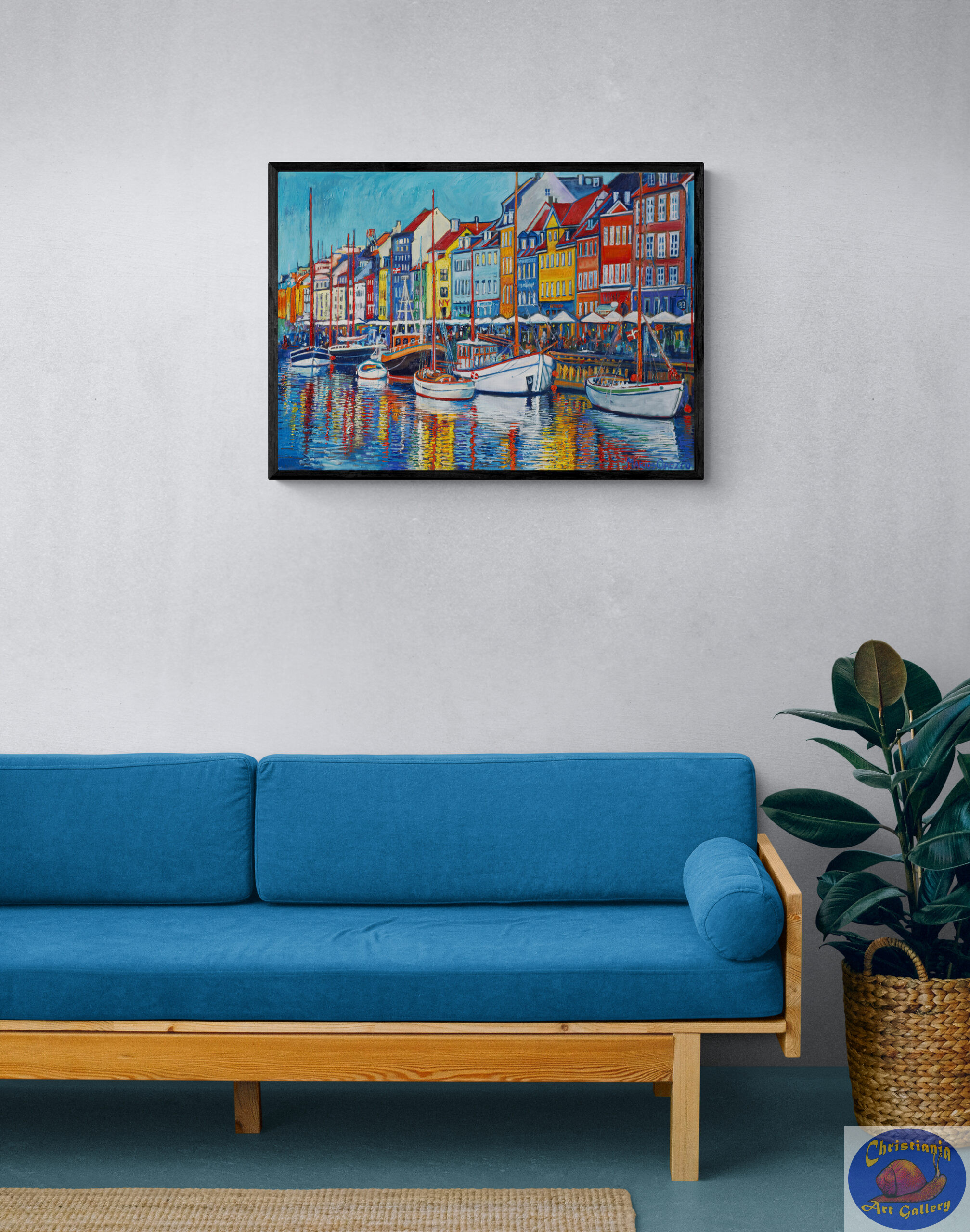 Poster Bright September Day in Nyhavn, Big Poster, 85X61 CM, Marios Orozco, Christiania Art Gallery