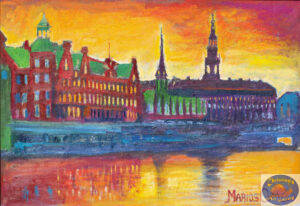 Børsen, 97X67 CM, Oil on canvas, Marios Orozco, Christiania Art Gallery