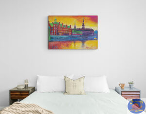Børsen, 97X67 CM, Oil on canvas, Marios Orozco, Christiania Art Gallery