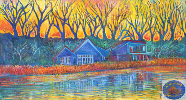 Hot Winter Sunset, 180X100 CM, Oil on canvas, Marios Orozco, Christiania Art Gallery