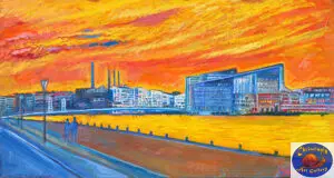 Aller Bulding Sydhavn, 180X100 CM, Oil on canvas, Marios Orozco, Christiania Art Gallery