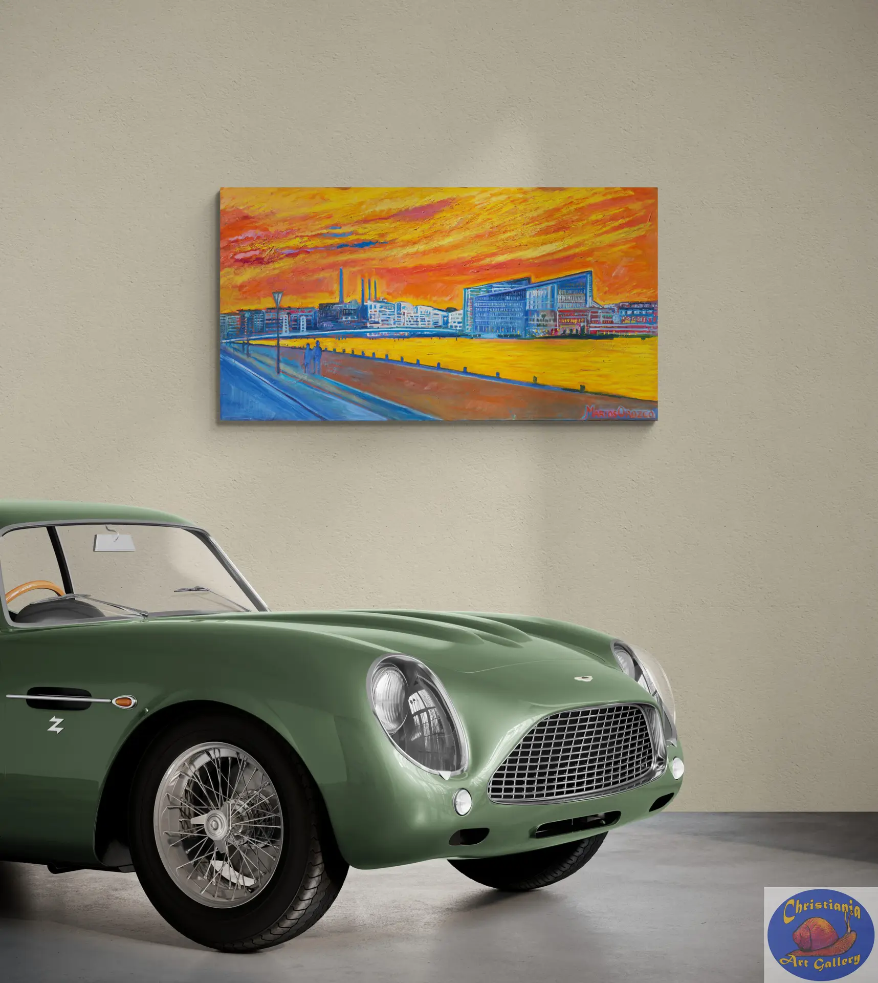 Aller Bulding Sydhavn, 180X100 CM, Oil on canvas, Marios Orozco, Christiania Art Gallery