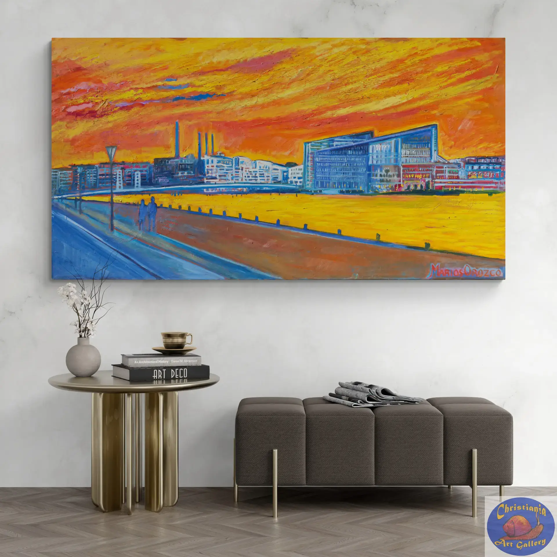Aller Bulding Sydhavn, 180X100 CM, Oil on canvas, Marios Orozco, Christiania Art Gallery