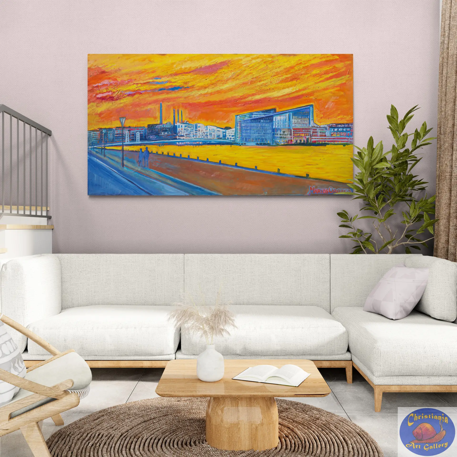 Aller Bulding Sydhavn, 180X100 CM, Oil on canvas, Marios Orozco, Christiania Art Gallery