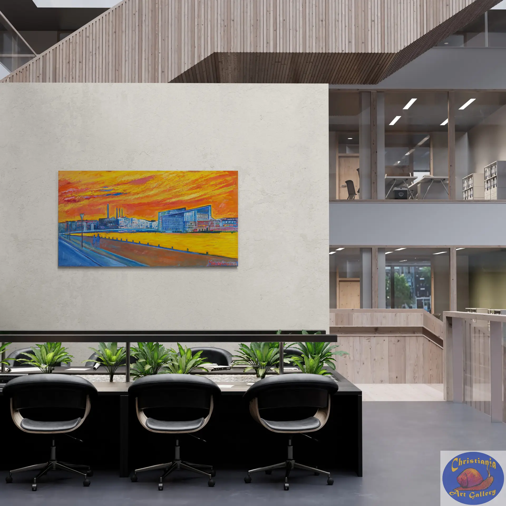 Aller Bulding Sydhavn, 180X100 CM, Oil on canvas, Marios Orozco, Christiania Art Gallery