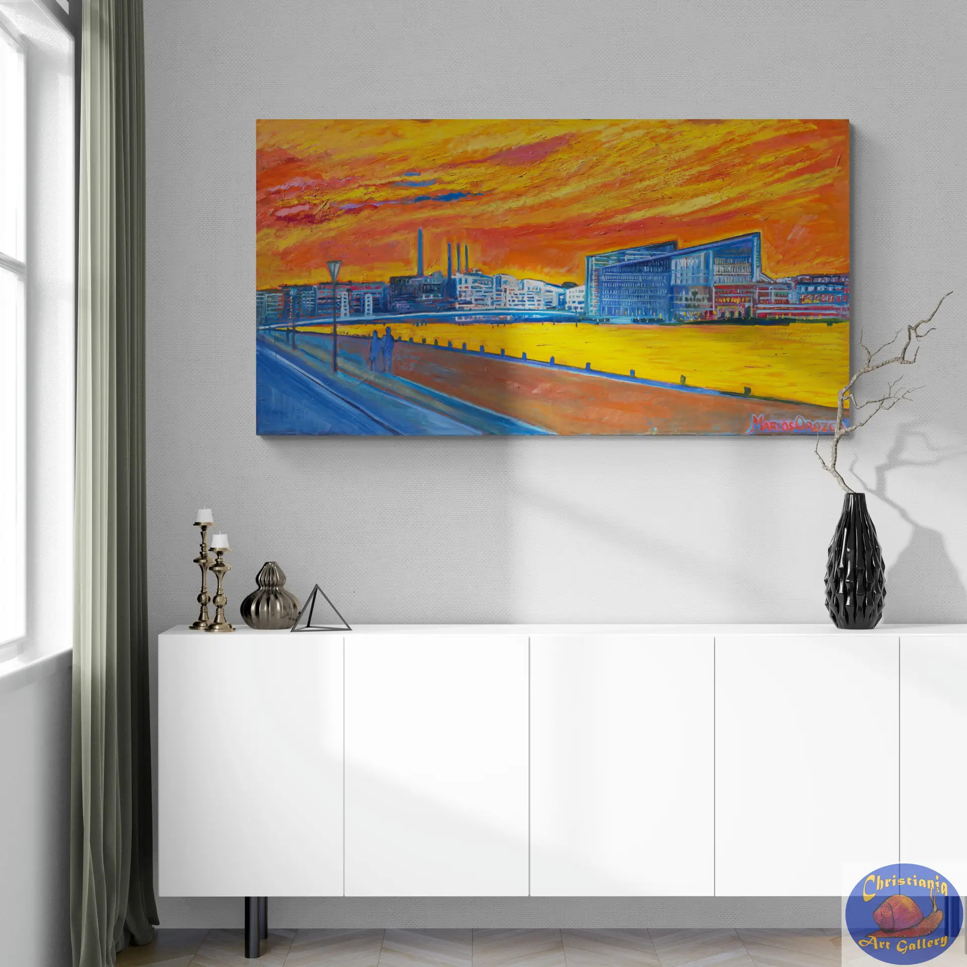 Aller Bulding Sydhavn, 180X100 CM, Oil on canvas, Marios Orozco, Christiania Art Gallery