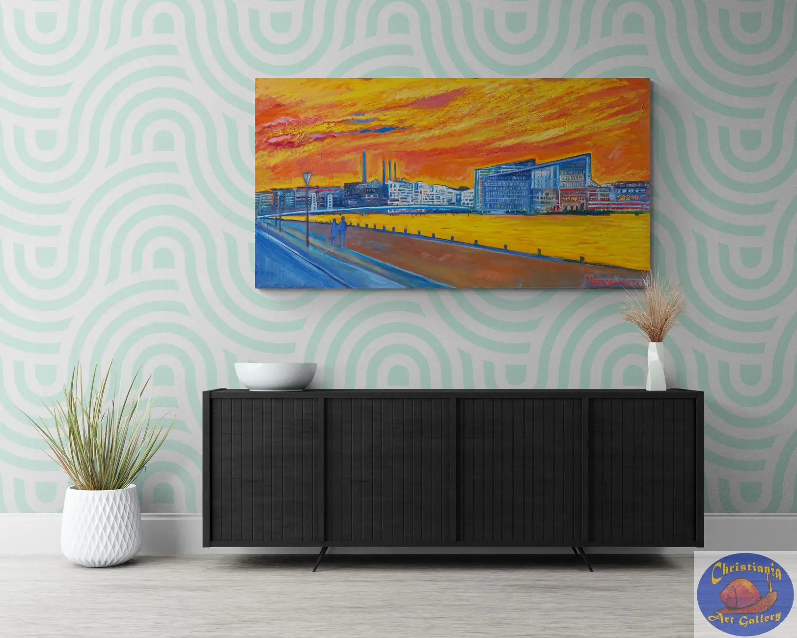 Aller Bulding Sydhavn, 180X100 CM, Oil on canvas, Marios Orozco, Christiania Art Gallery