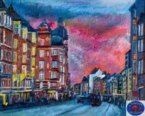 Amagerbrogade, 100X80CM, Oil on canvas, Marios Orozco, Christiania Art Gallery
