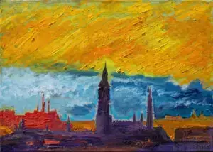 Copenhagen Skyline, 70X50 CM, Oil on canvas, Marios Orozco, Christiania Art Gallery