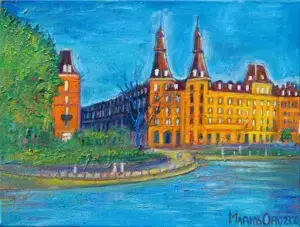 The Lakes, 80X60 CM, Oil on canvas, by Marios Orozco, Christiania Art Gallery