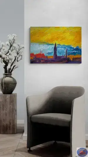 Copenhagen Skyline, 70X50 CM, Oil on canvas, Marios Orozco, Christiania Art Gallery