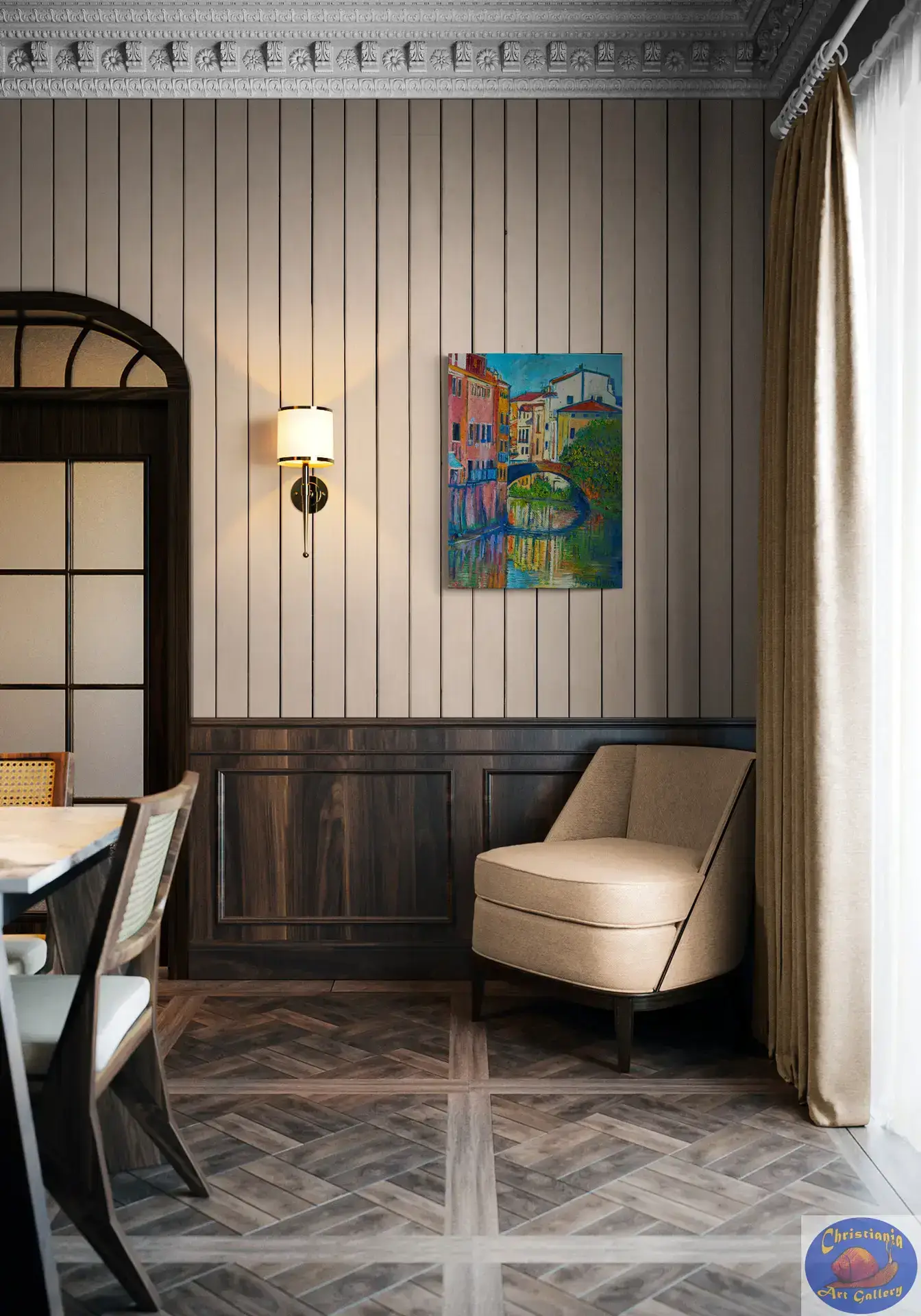 Bridge in Padua, 60X80 CM, Oil on canvas, Marios Orozco, Christiania Art Gallery