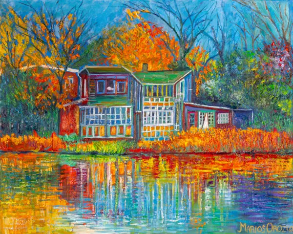 Autumn Bliss, 125X100 CM, Oil on canvas, by Marios Orozco, Christiania Art Gallery. Windowhouse.