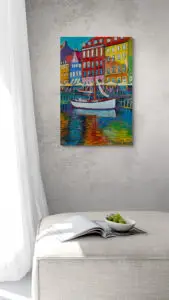White Boat, 61X91 CM, Oil on canvas,By Marios Orozco, Christiania Art Gallery