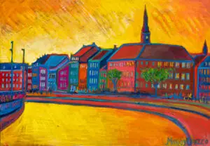 Springtime Sunset, 100X70 CM, Oil on canvas, By Marios Orozco, Christiania Art Gallery