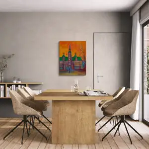 Goodmorning Copenhagen, 65X81 CM, Oil on canvas, By Marios Orozco, Christiania Art Gallery