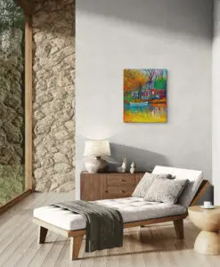 Windowhouse Blooming Autumn, 69X85,5 CM, Oil on canvas, By Marios Orozco, Christiania Art Gallery