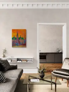 Goodmorning Copenhagen, 65X81 CM, Oil on canvas, By Marios Orozco, Christiania Art Gallery