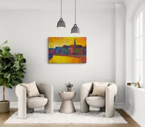 Springtime Sunset, 100X70 CM, Oil on canvas, By Marios Orozco, Christiania Art Gallery