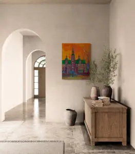 Goodmorning Copenhagen, 65X81 CM, Oil on canvas, By Marios Orozco, Christiania Art Gallery