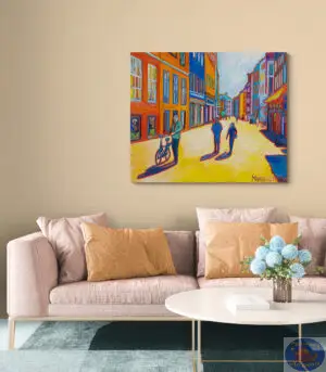 Spring Sunshine in Copenhagen, 120X100 CM, Oil on canvas, By Marios Orozco, Christiania Art Gallery