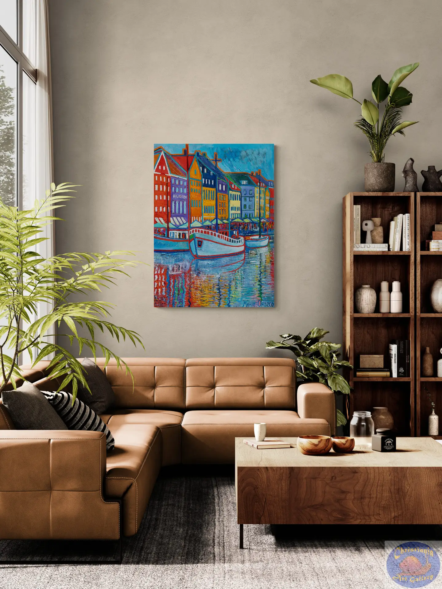 White Boat with Red Outlines, 100X135 CM, Oil on canvas, By Marios Orozco, Christiania Art Gallery