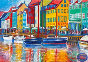 Nyhavn Good Times, 100X70 CM, Oil on canvas, Marios Orozco, Christiania Art Gallery
