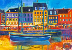 Red Summer Evening, 100X70 CM, Oil on canvas, By Marios Orozco, Christiania Art Gallery