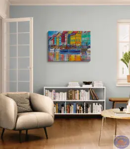 Nyhavn Good Times, 100X70 CM, Oil on canvas, Marios Orozco, Christiania Art Gallery
