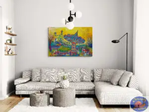 Tivoli Carousel, 150X100 CM, Oil on canvas, By Marios Orozco, Christiania Art Gallery