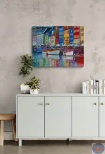 Nyhavn and The French Embassy, 90X70 CM, Oil on canvas, By Marios Orozco, Christiania Art Gallery
